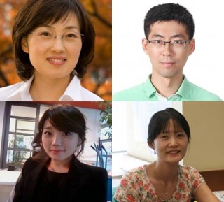 교신저자인 김빛내리 IBS RNA연구단장과 공동 제1저자인 김유식 연구원, 이정현 연구원, 여진아 연구원(왼쪽 위부터 시계방향) - 기초과학연구원 제공